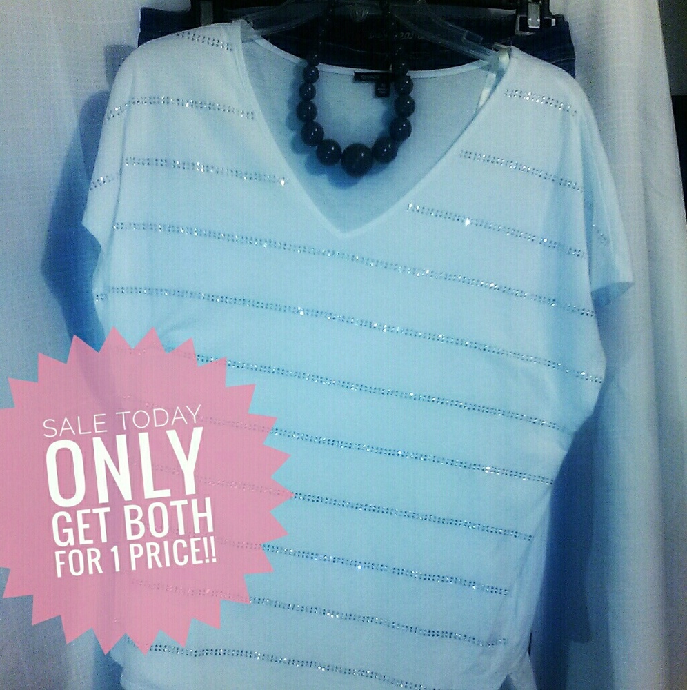 Chaus Studded White Top Old Navy Dreamers Jeans